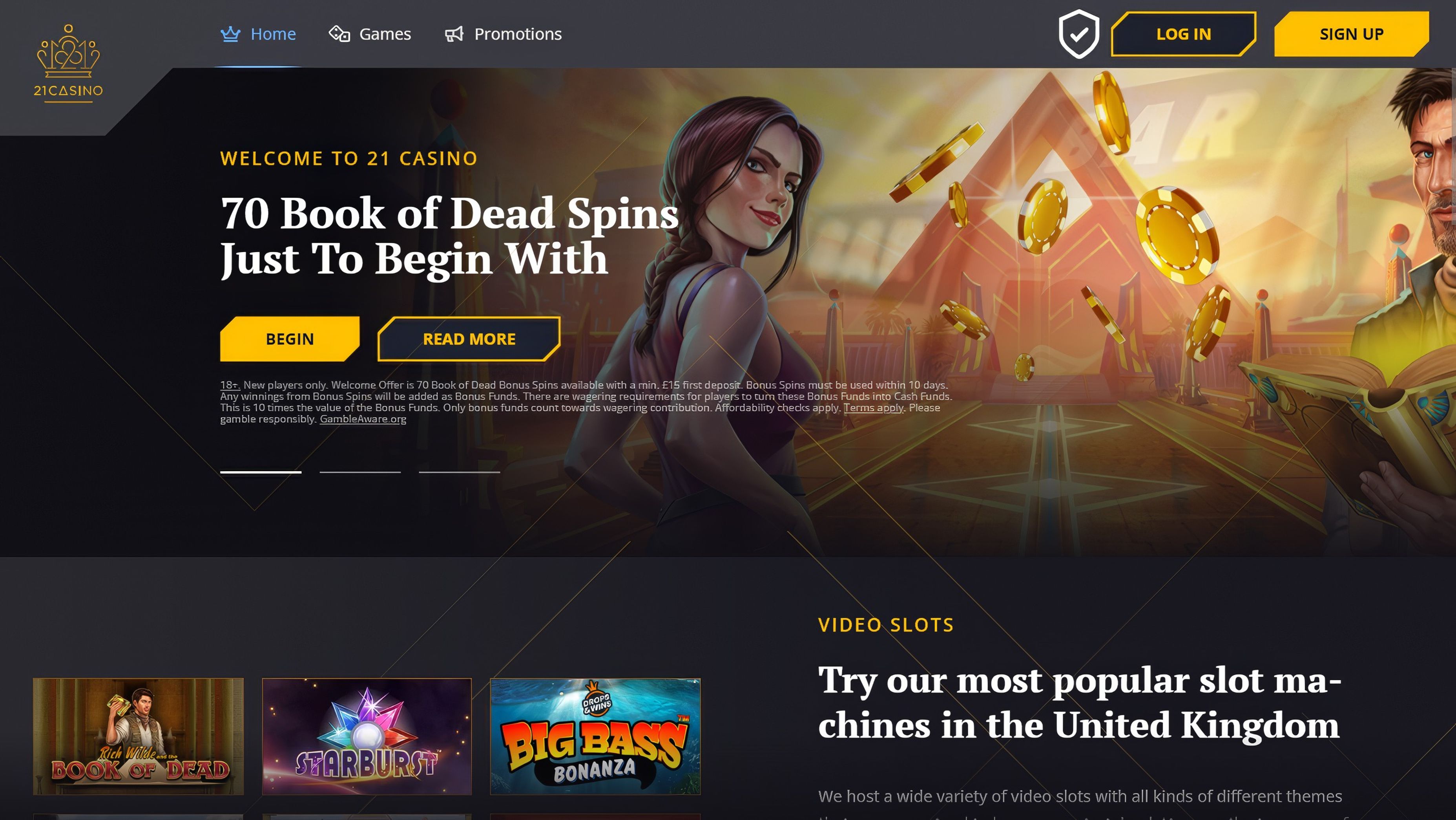 21 Casino desktop screenshot 1